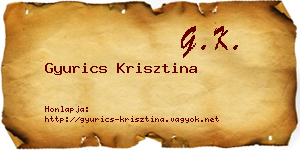 Gyurics Krisztina névjegykártya