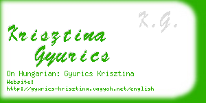 krisztina gyurics business card